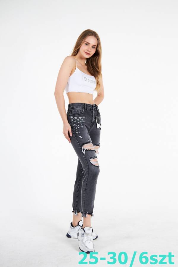 Spodnie damskie jeansy Roz 25-30, 1 Kolor Paczka 6 szt
